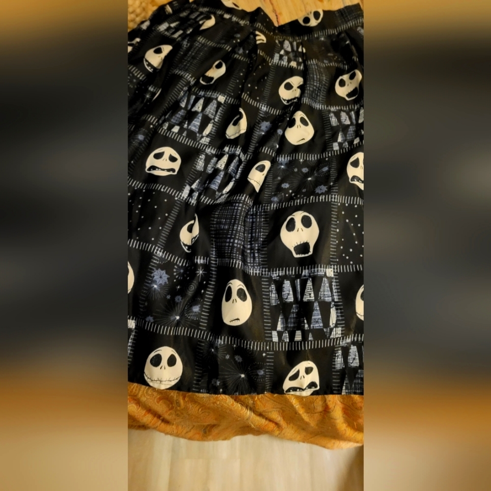 Skirt spooky Halloween black and white long below knee black white and gray